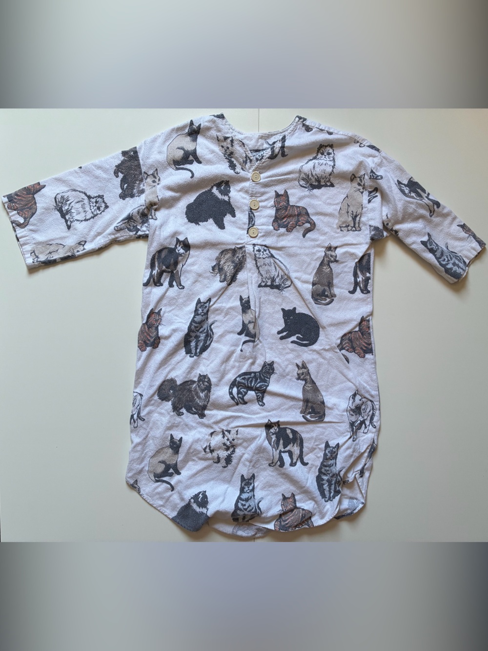 Vintage Michigan Rag Company All-over Cat Print Nightshirt  - Size S/M
